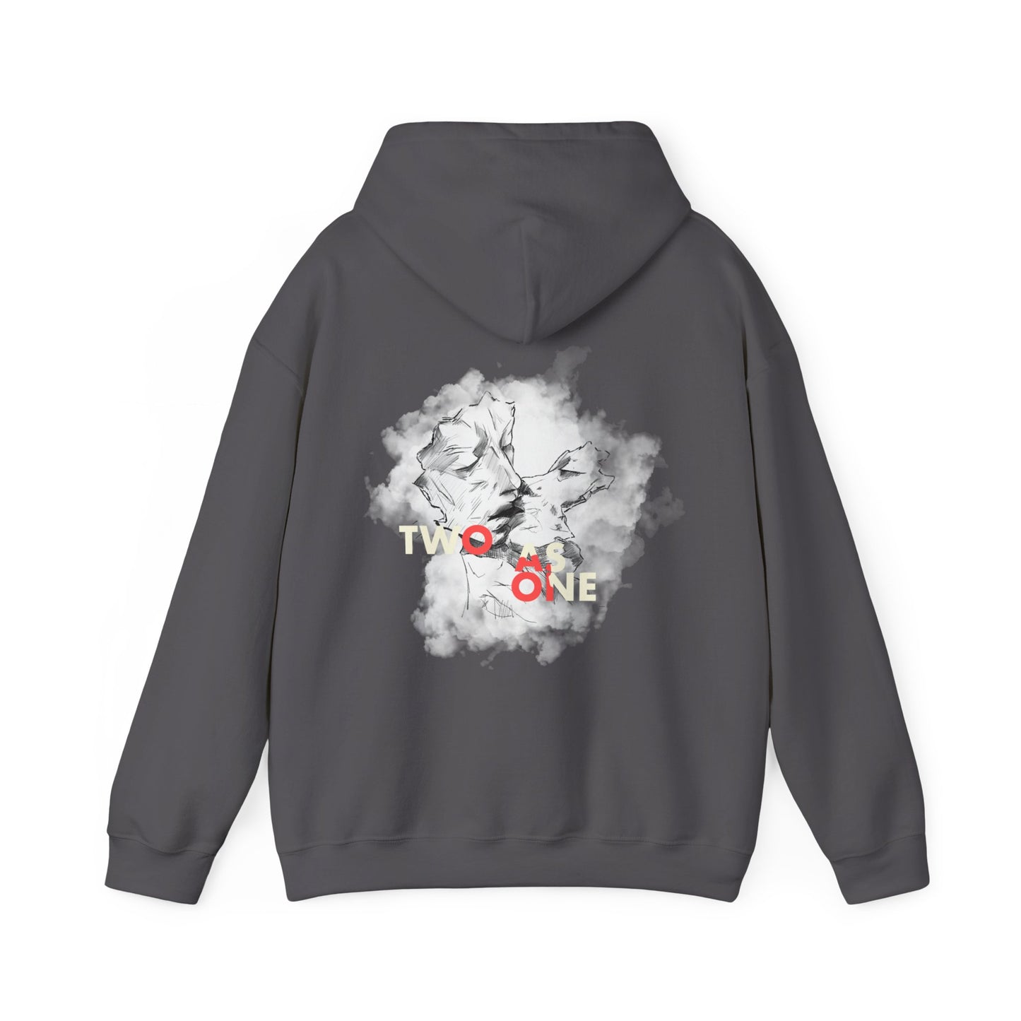 Hooded Sweatshirt Fragmented Faces Kiss Love Intimacy Artistic Elegance