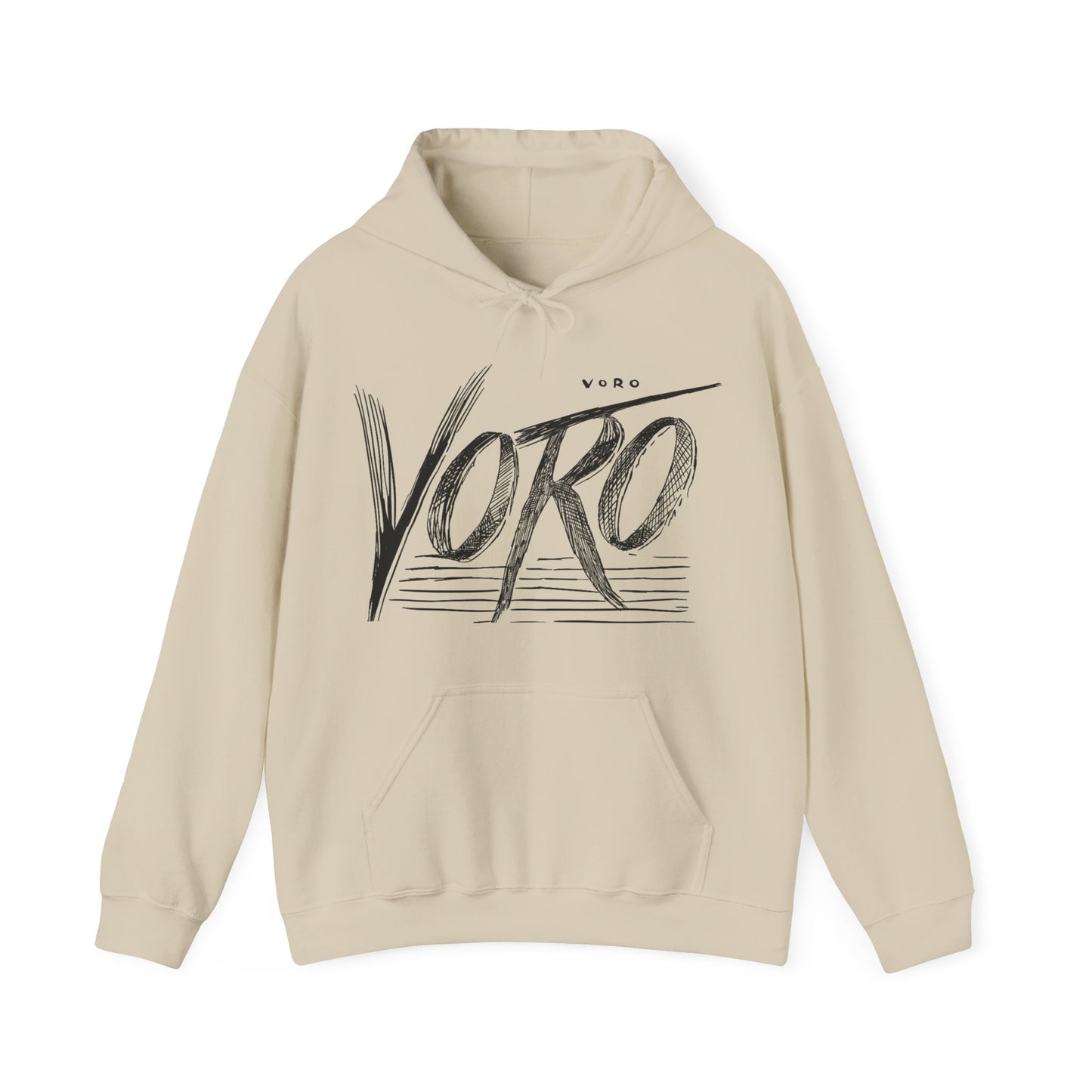 Hooded Sweatshirt with 'Voro' Brand Name Print