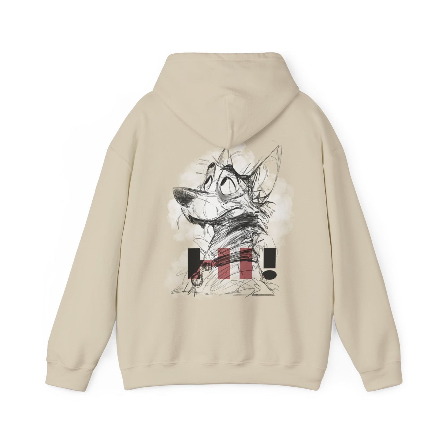 Hooded Sweatshirt - Dog Sketch Design