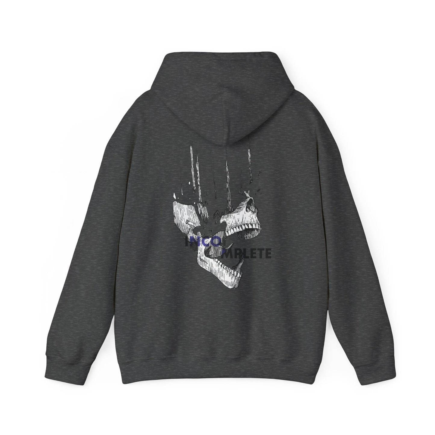 Hoodie - Incomplete Skull Going Broke Graphic Hooded Sweatshirt