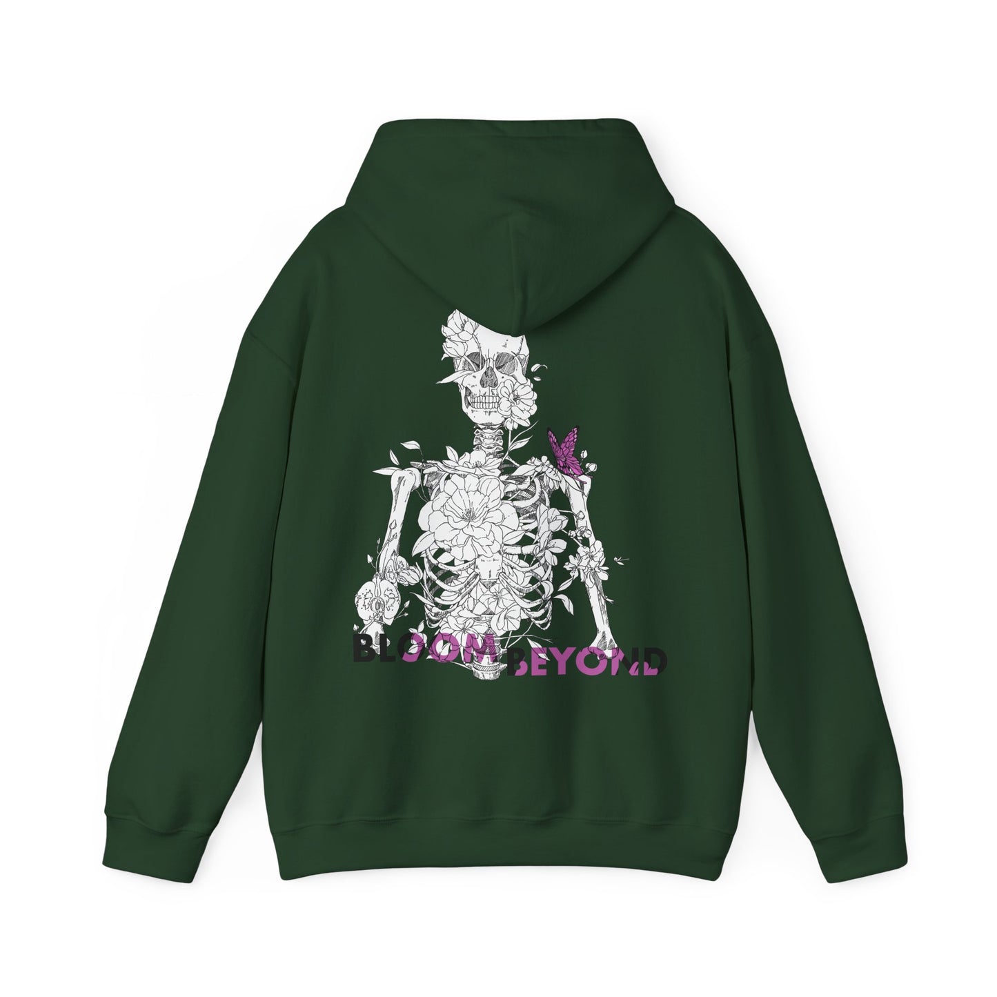 Skeleton Floral Hoodie - Vivo kaj Morta Simboleco