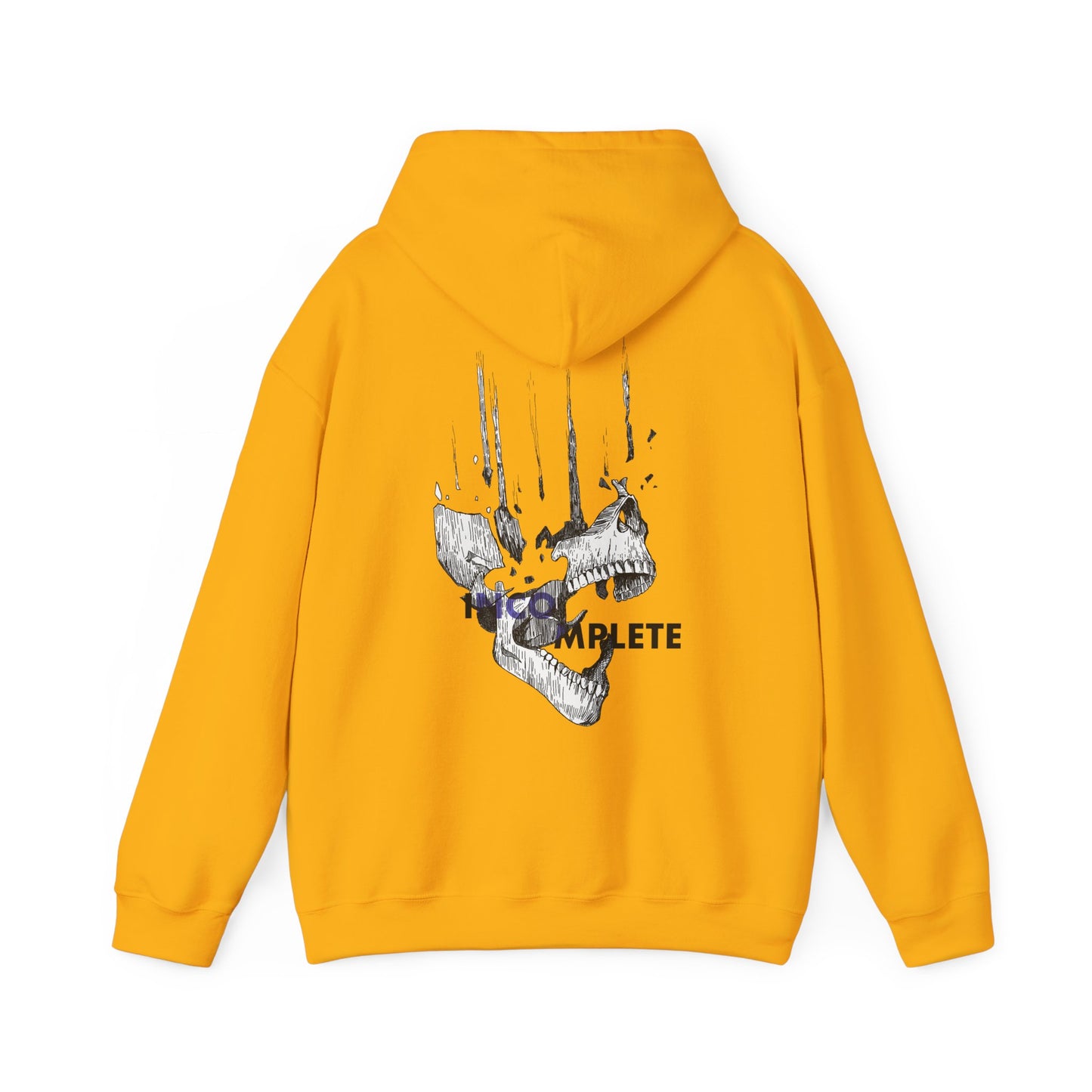 Hoodie - Incomplete Skull Going Broke Graphic Hooded Sweatshirt