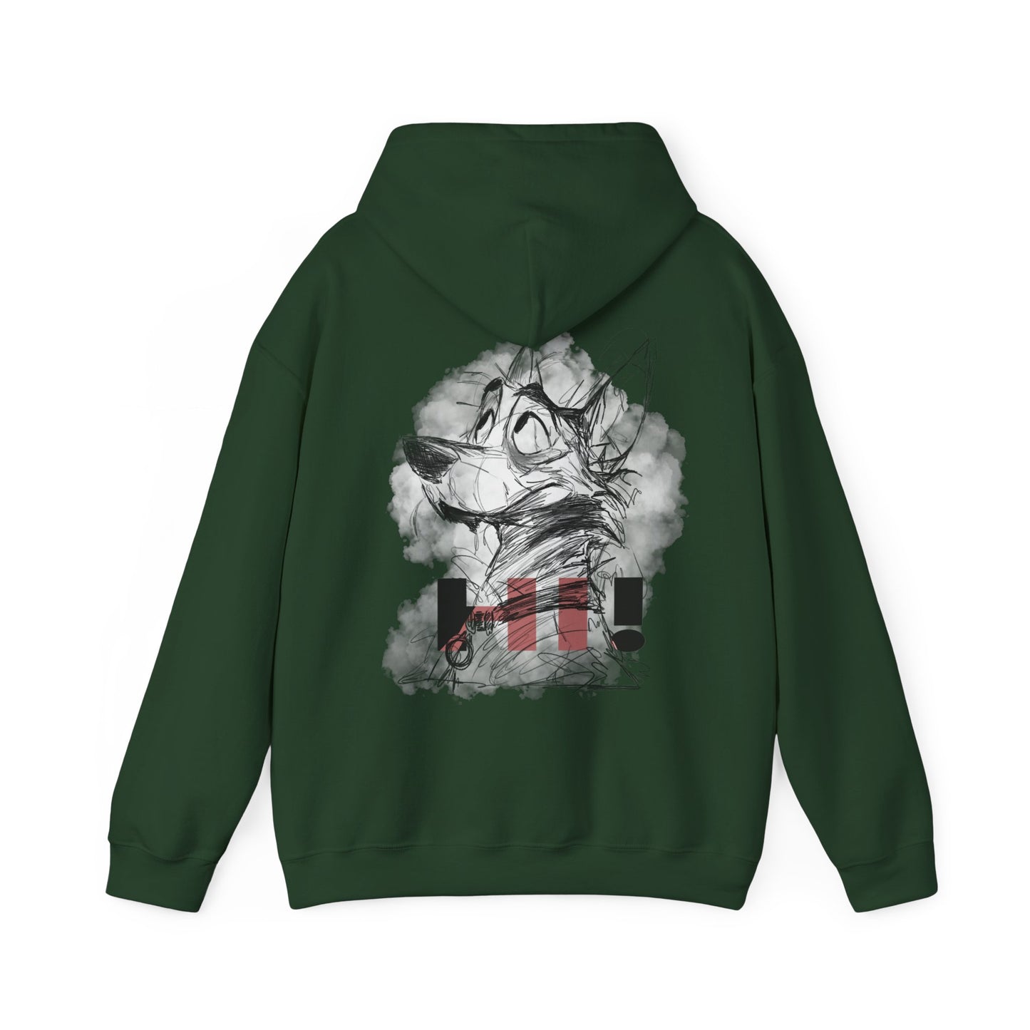 Hooded Sweatshirt - Dog Sketch Design