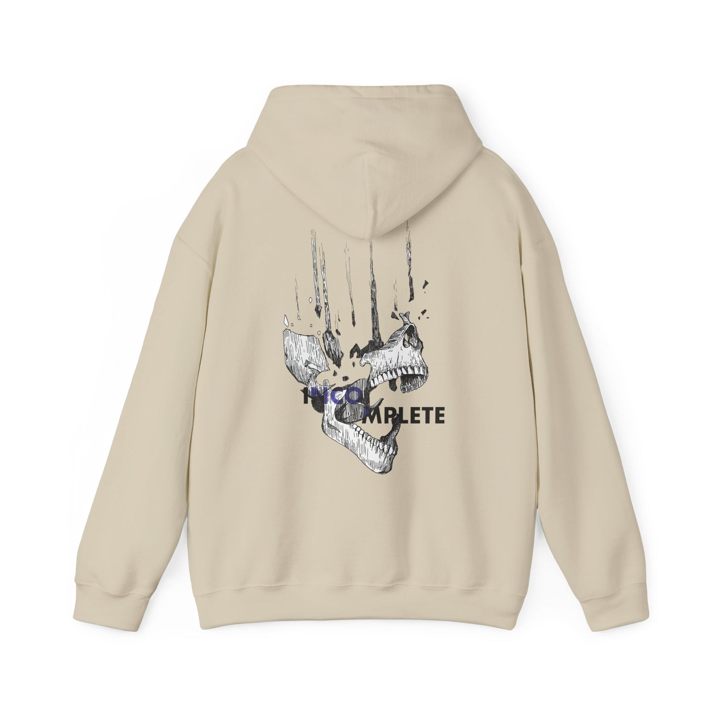 Hoodie - Incomplete Skull Going Broke Graphic Hooded Sweatshirt