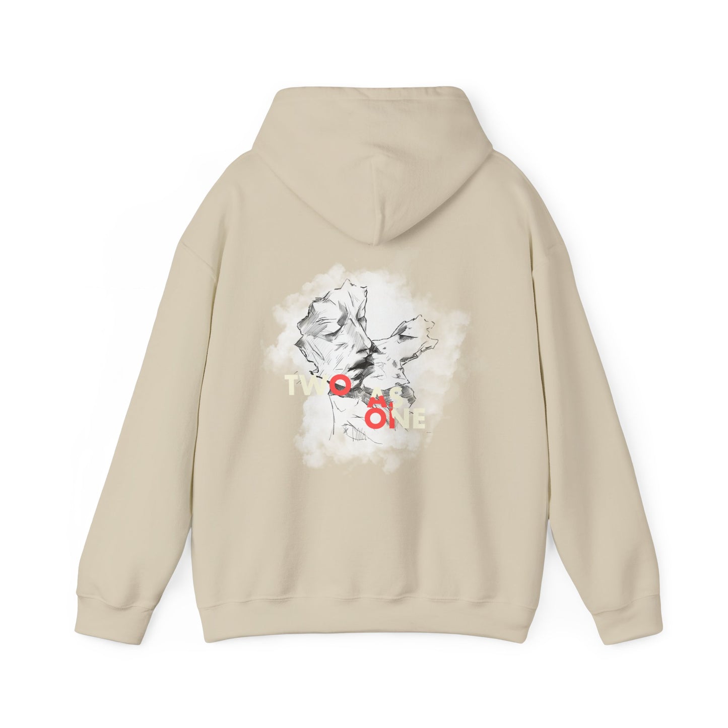 Hooded Sweatshirt Fragmented Faces Kiss Love Intimacy Artistic Elegance